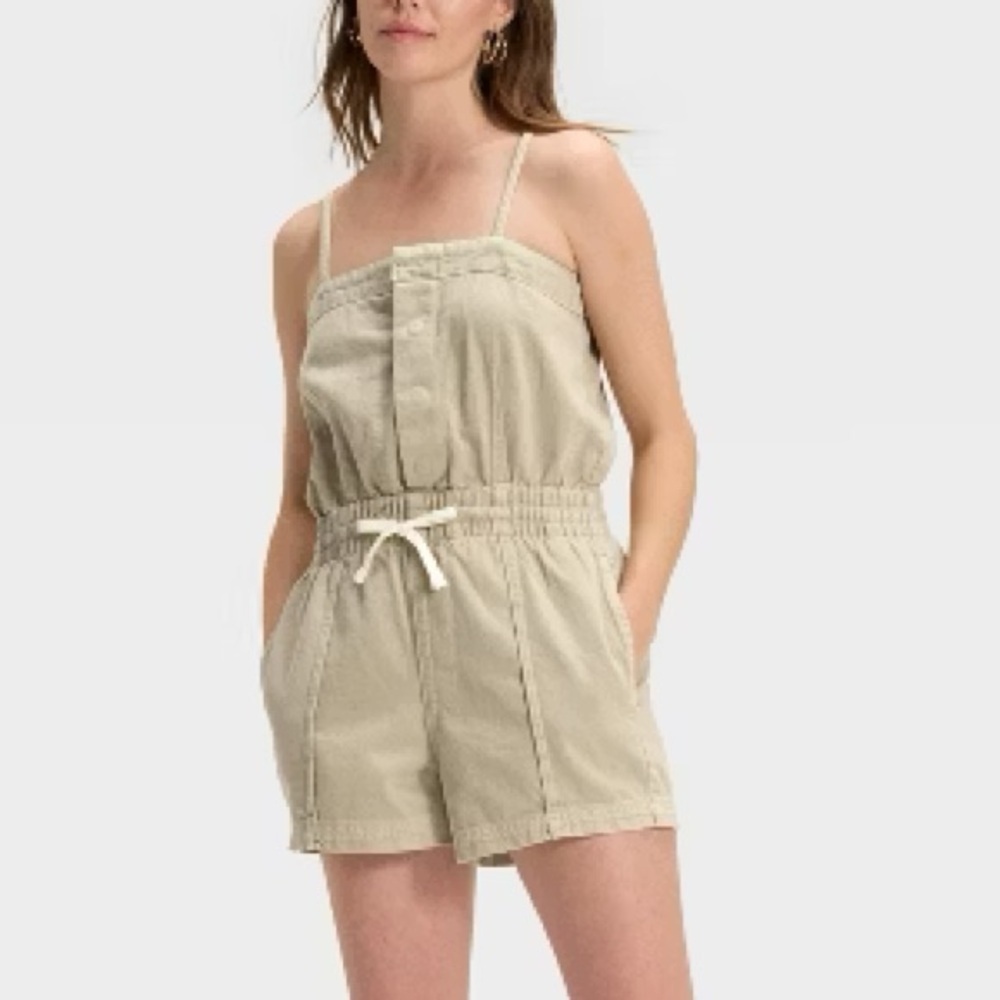 Universal Thread - Women’s Ruffle Trim Button Front Romper Various Sizes - Picture 12 of 12